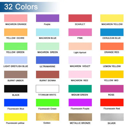 Airbrush Acrylic Paint Matte Inks Water Based Easy to Clean 32 Color Set 100ml Bottles For Model Hobby TikTok Viral Craft Trend 2026