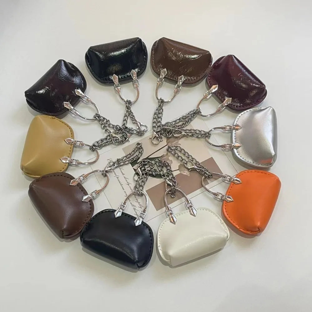 1+1 Free Birkin Inspired Mini Hand Bag - Small Shell Coin Bag Charm Keychain