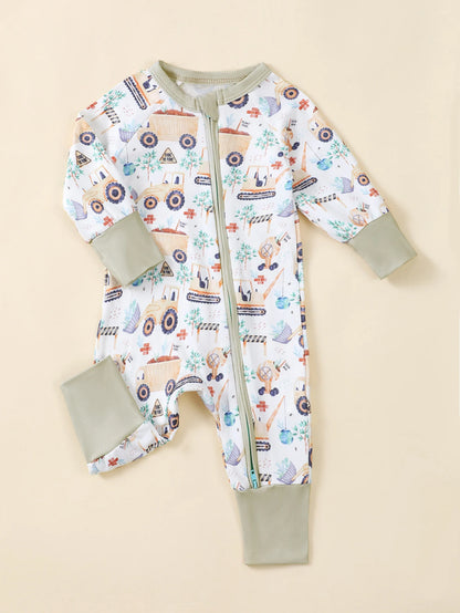 Additional gallery view 31 of baby boys bear print button-up winter romper