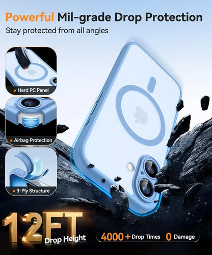 iPhone Case Magnetic Matte Translucent Armor MagSafe Compatible Shockproof Anti-Fingerprint Back To School 2026 Gift