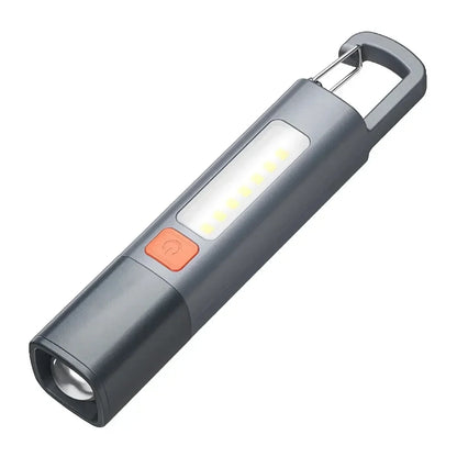 Strong Lighting ABS Flashlamp USB Charging Portable Outdoor Flashlight - Telescopic COB Side Lamp for Camping and Hiking