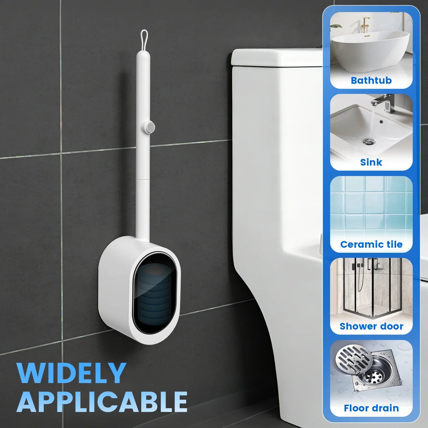 Disposable Toilet Brush Set Wall Mounted Long Handle Hygienic Bathroom Cleaning Kit With 16 Refill Heads Fall 2026
