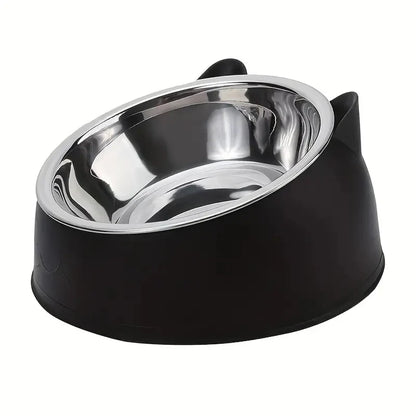 100ml Cat Dog Bowl Raised Non Slip Tilt Feeder for Pets