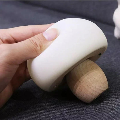 Night Light Silicone Mushroom Lamp Touch Control Wooden Base Back To School 2025 Cozy Kids Gift Timer