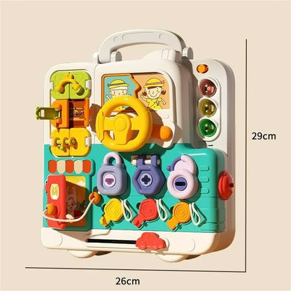 Busy Board 63 In 1 Montessori Sensory Toy Travel Friendly With Music Lights Switches Early Learning Play 2025