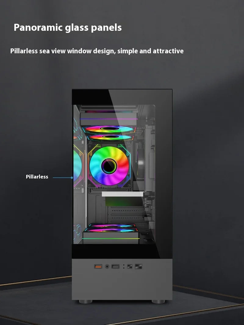 Mini ITX PC Case 240mm Water Cooling MicroATX Chassis
