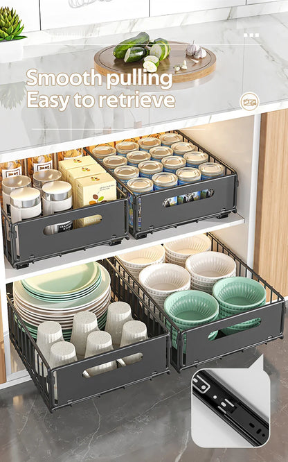 Pull Out Cabinet Organizer Slide Drawer Kitchen Rack