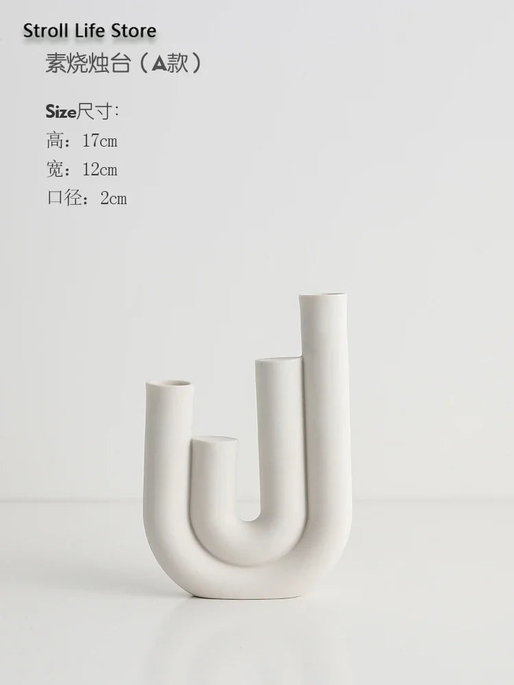 Ceramic Candle Holders Set Of 3 White Nordic Minimalist Candle Stands Fall 2025 Modern Centerpiece Gift