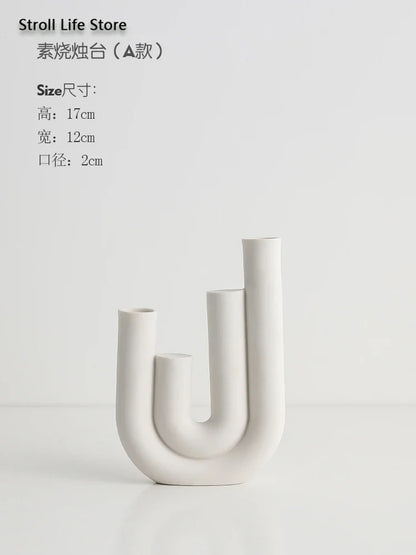 Ceramic Candle Holders Set Of 3 White Nordic Minimalist Candle Stands Fall 2025 Modern Centerpiece Gift