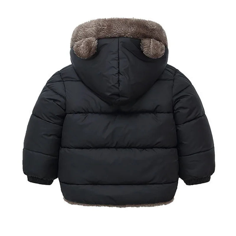 Durable thick fabric of kids winter snowsuit coat