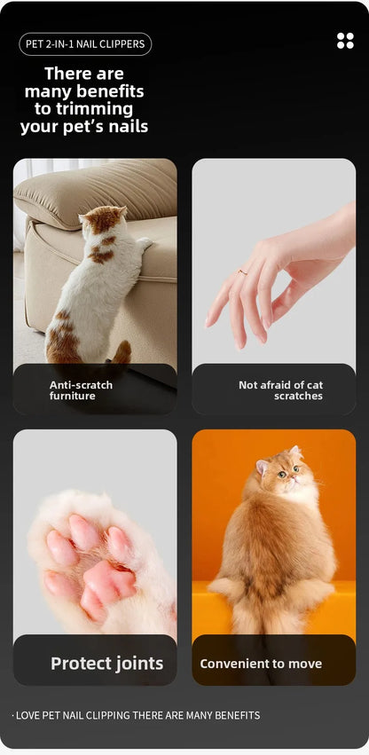 2-in-1 Pet Nail Clipper & Grinder with LED Blood Line Light – USB-C Rechargeable Dog Cat Trimmer 2026