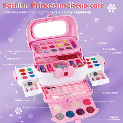 Kids Makeup Kit Toy Set Washable Pretend Play Makeup Back To School 2025 Gift Idea