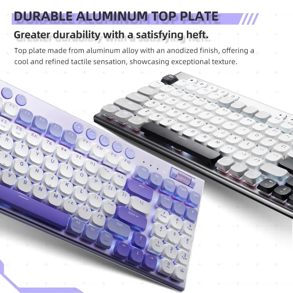 Wireless Low Profile Mechanical Keyboard 98 Keys PBT