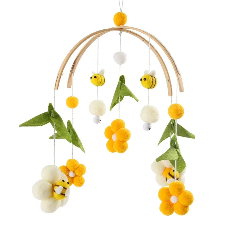 Wooden Baby Mobile Natural Wood Newborn Crib Mobile 0-12 Months Nursery Decor Newborn Gift 2025 Soothing Music