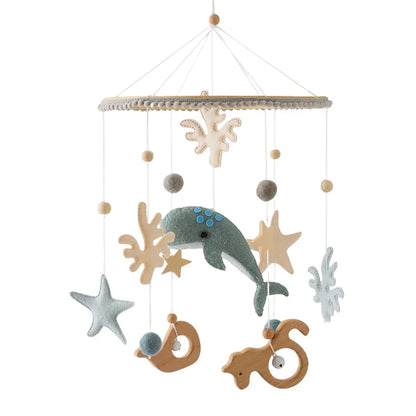 Wooden Baby Mobile Natural Wood Newborn Crib Mobile 0-12 Months Nursery Decor Newborn Gift 2025 Soothing Music