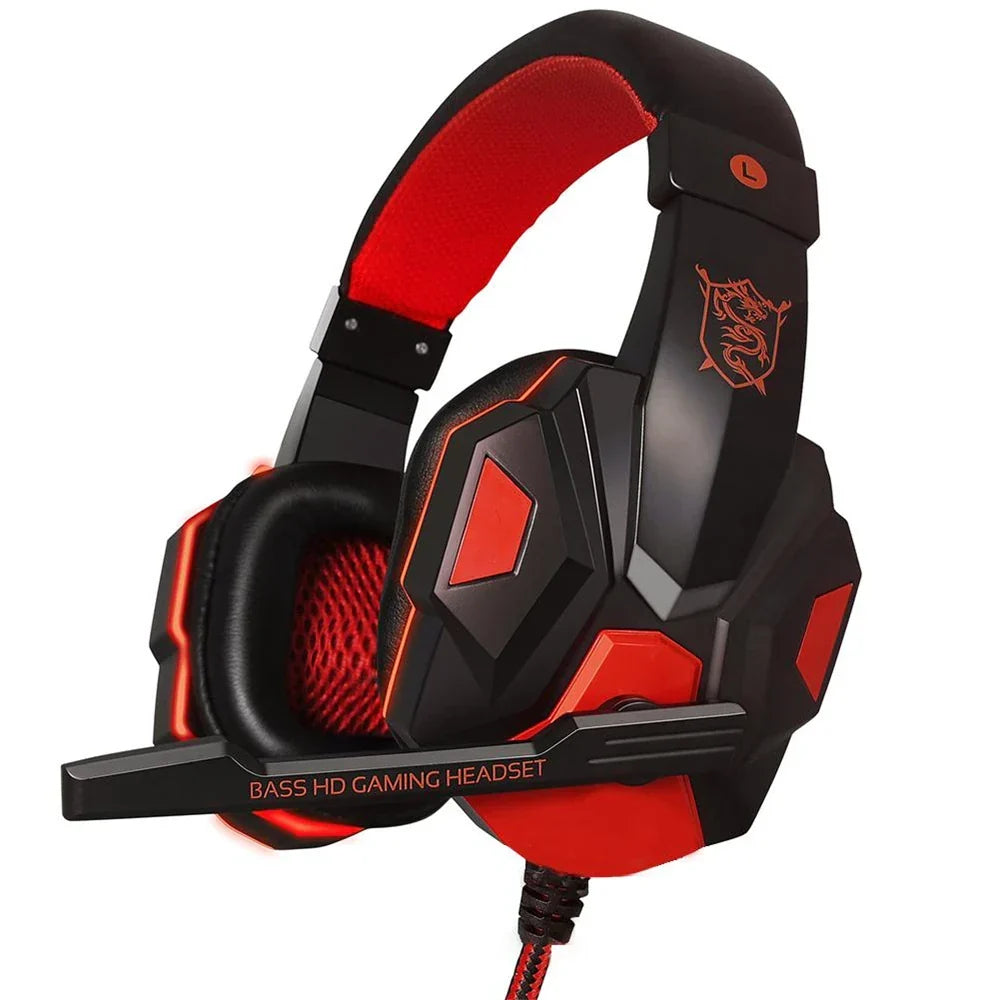 Gaming Headset Wired Noise Cancelling Microphone Adjustable