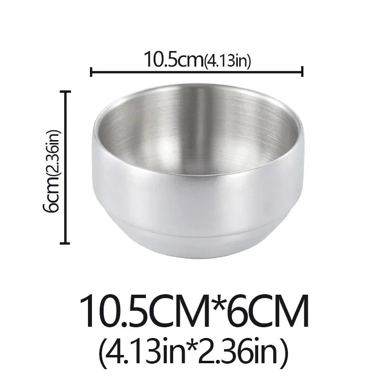 Stainless Steel Double Layer Rice Bowl With Lid Insulated