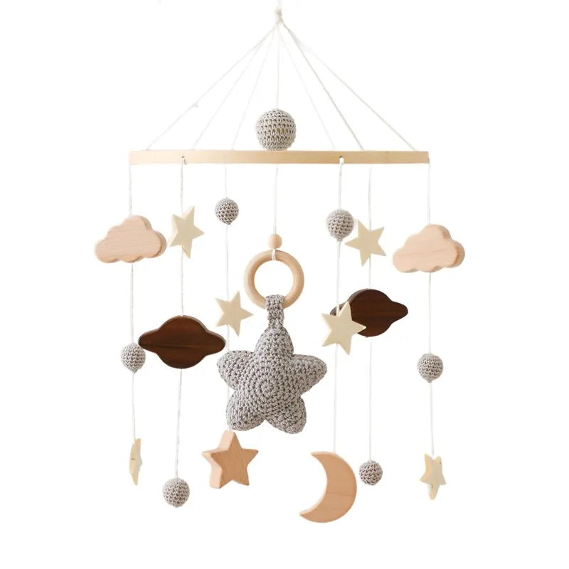 Baby Mobile Wooden Crib Hanging Toy Newborn Nursery Fall 2025 Soothing Music Developmental Gift