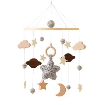 Baby Mobile Wooden Crib Hanging Toy Newborn Nursery Fall 2025 Soothing Music Developmental Gift