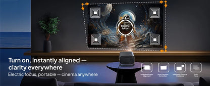 Android Projector A12 Mini 4K Ready 350 ANSI Lumens WiFi 6 Built In Speaker Back To School 2026