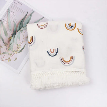 Baby Swaddle Blanket 100 Percent Cotton Muslin Newborn Floral Print Quilt Swaddle Fall 2025 Breathable Soft Gift