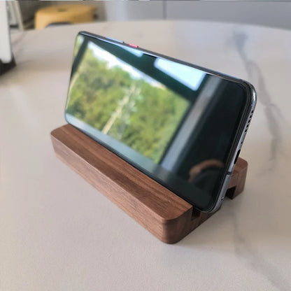 Universal Solid Wood Desk Stand Holder for Mobile Phones & Tablets - Home Accessories