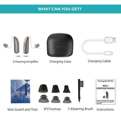 Hearing Aid Rechargeable Digital BTE With Adjustable Volume Portable Senior Sound Amplifier