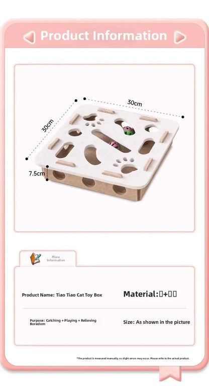 Cat Puzzle Toy Box With Ball Suede Felt Indoor Cat Exercise Entertainment Eco Friendly Gift 2026 TikTok Viral