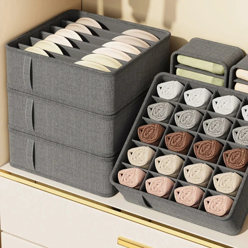 Polyester Sock Bra Organizer Box with 20 Grids - Home Organizers for Drawers & Cabinets