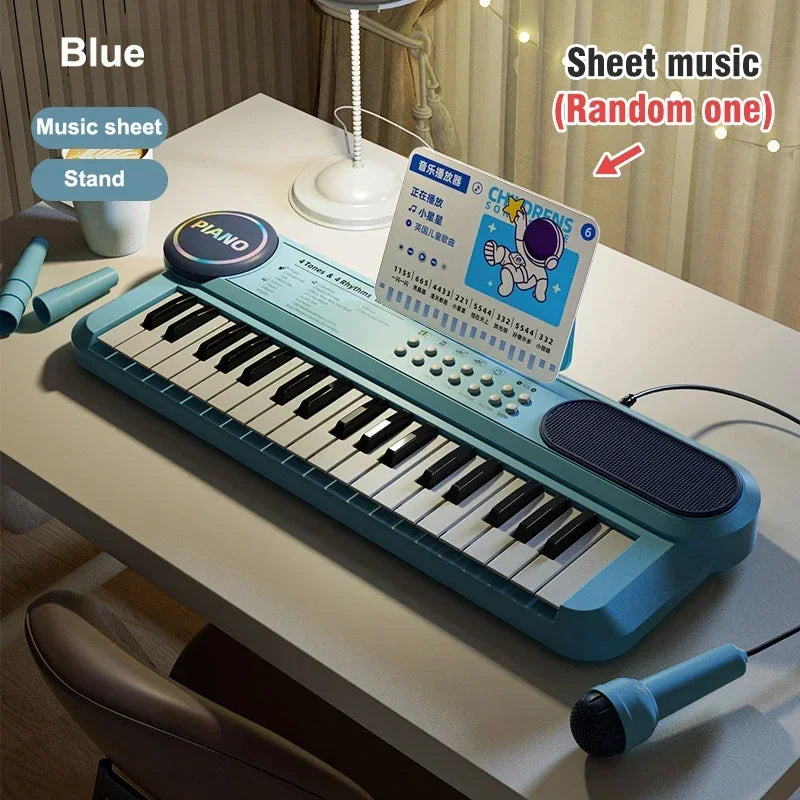 Kids Piano Keyboard Toy With Microphone 37 Keys Educational Musical Toy Back To School 2026 Gift Idea