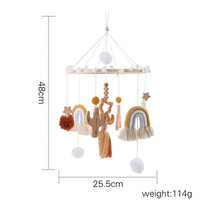 Wooden Baby Mobile Natural Wood Newborn Crib Mobile 0-12 Months Nursery Decor Newborn Gift 2025 Soothing Music