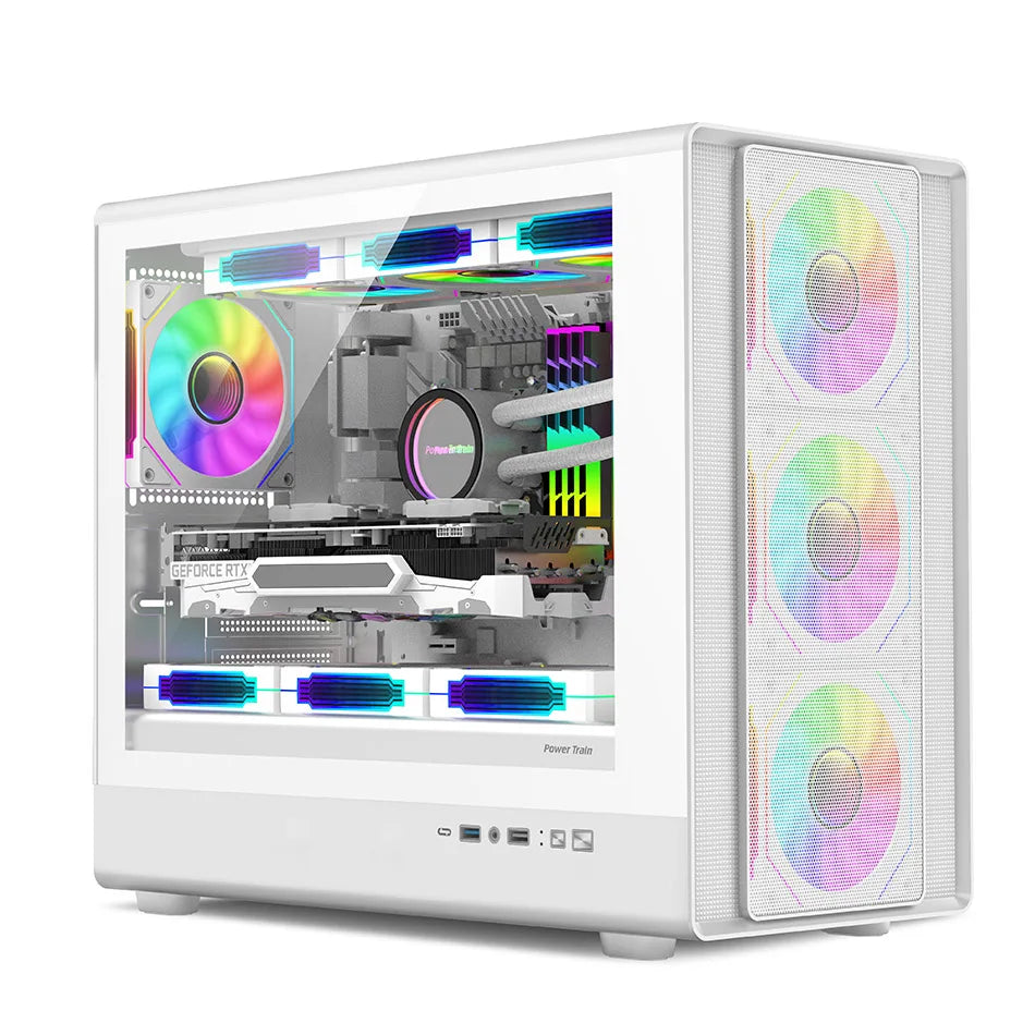 MicroATX Vertical Glass PC Case Supports 360mm Radiator