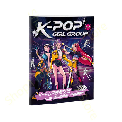 Coloring Book Kpop Demon Hunters Anime Sketches Rumi Mira Zoey Cute Line Drawings Back to School 2025 Gift