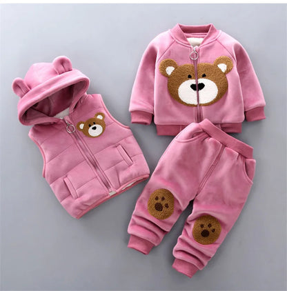 Back view of the baby bear hooded tracksuit and jacket set - view 7