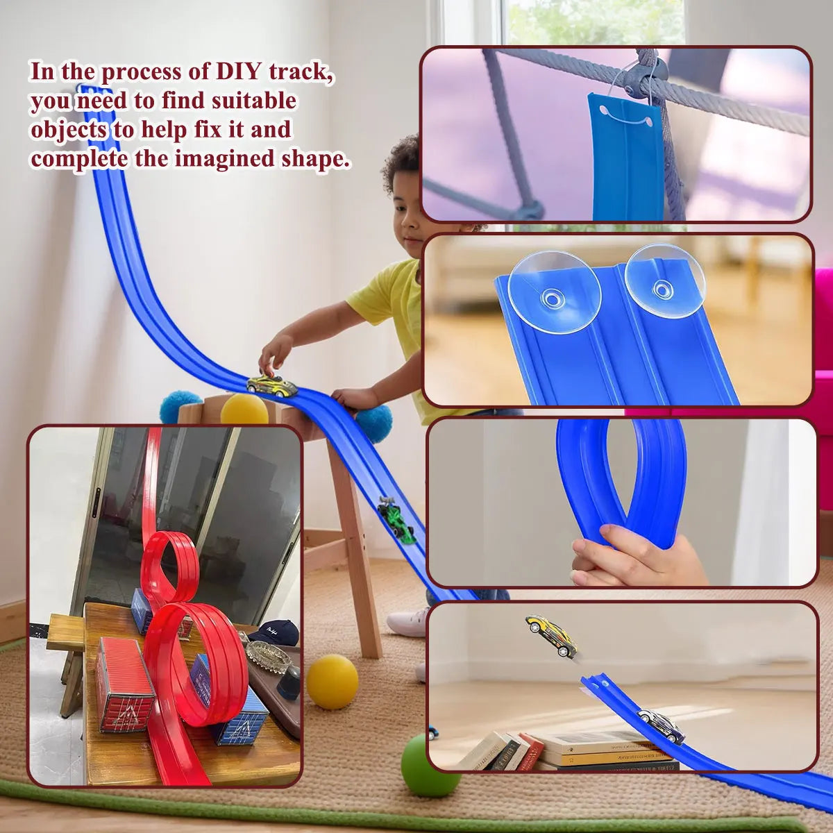 Flexible DIY Double Race Track Set Compatible 1/64 Cars – Kids Ramp Toy Back to School 2026