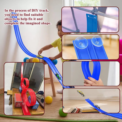 Flexible DIY Double Race Track Set Compatible 1/64 Cars – Kids Ramp Toy Back to School 2026