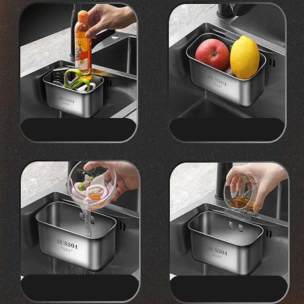 Stainless Steel Sink Strainer Basket, 304 Stainless, Fruit Vegetable Drainer, Eco Friendly Viral Trend 2026