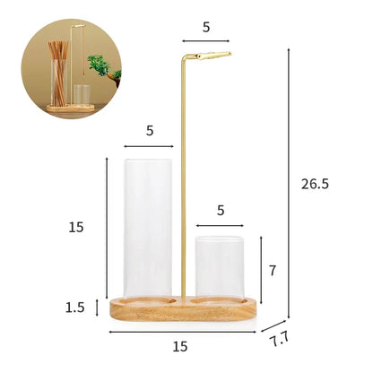 Incense Holder 2 in 1 Glass Ash Catcher Organizer Stand, Fall 2025 Home Decor, Anti Ash Clean Design