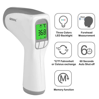 Infrared Forehead Thermometer 2-in-1 with Fever Alarm and LCD Display, Accurate Readings for Family, Back to School 2026