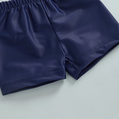 Blue colour version of the baby boys 3-piece zip rash guard swimwear set