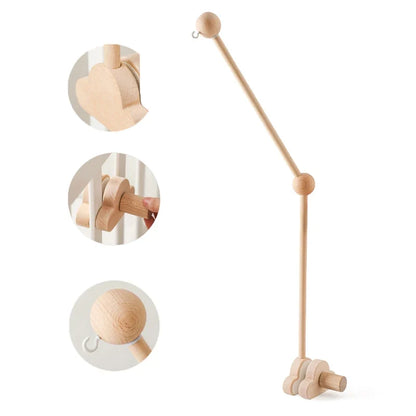 Wooden Crib Mobile Bracket Newborn Sensory Toys Soothing