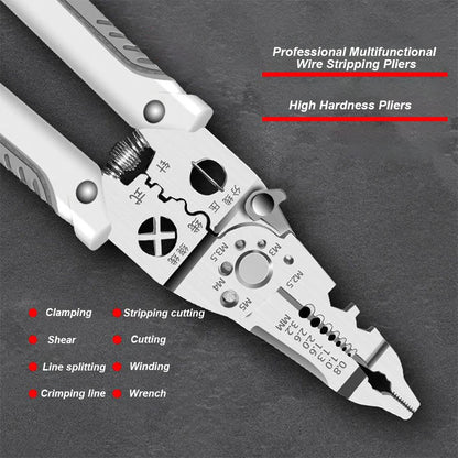 Multifunctional Electrician's Wire Stripping Pliers - 7 Inch Anti-Slip Home Tools for Maintenance