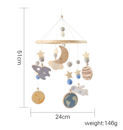Baby Crib Mobile Wooden Nursery Newborn Sensory Toys