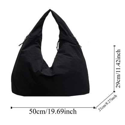 Lightweight Versatile Women Shoulder Bag - Slouchy Nylon