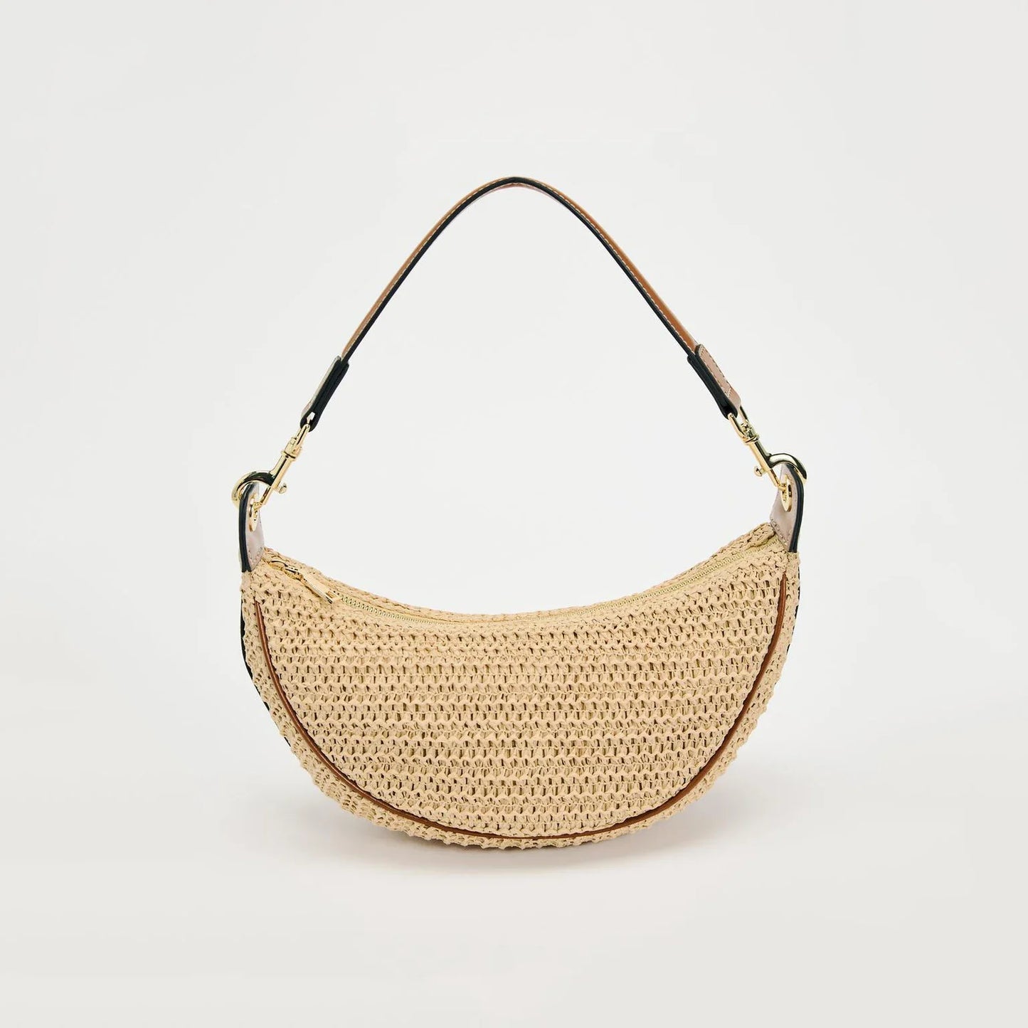 Lightweight women's woven straw shoulder bag – hobo style, crossbody, for beach & summer