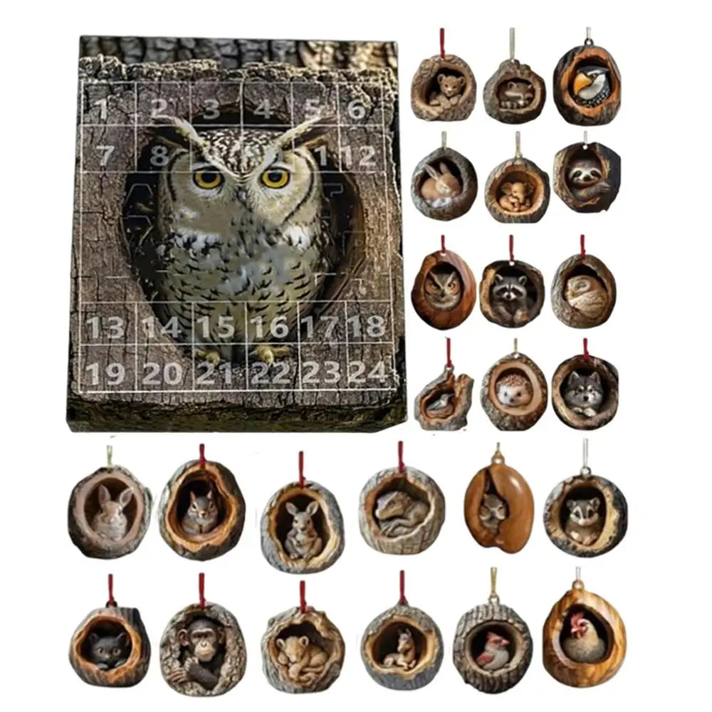 Advent Calendar Cat Countdown Hanging Tree Ornaments