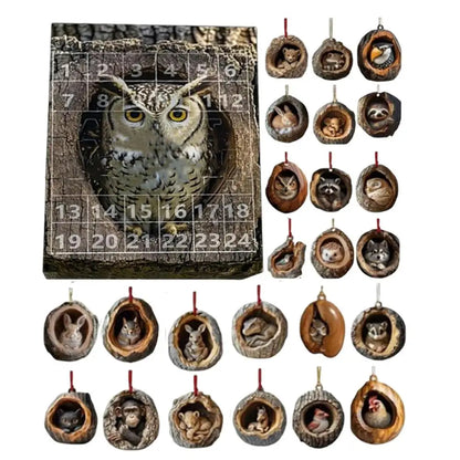 Advent Calendar Cat Countdown Hanging Tree Ornaments