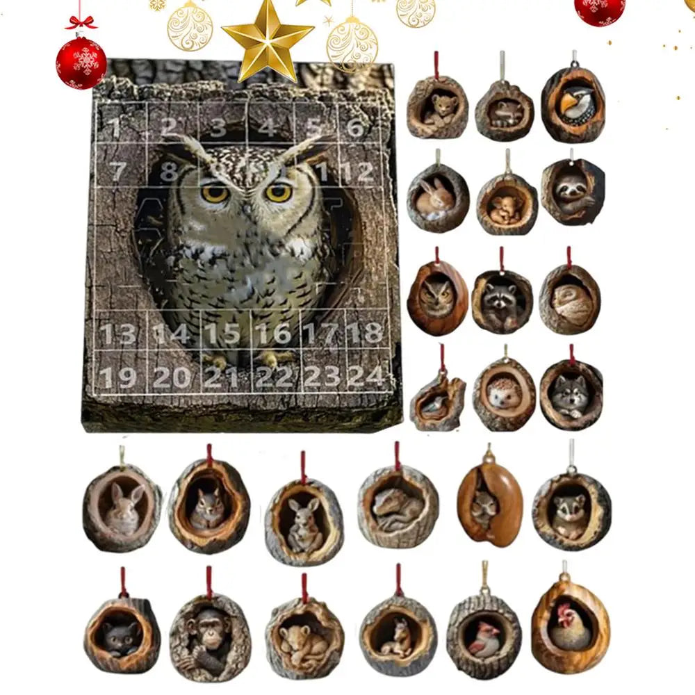 Advent Calendar Cat Countdown Hanging Tree Ornaments