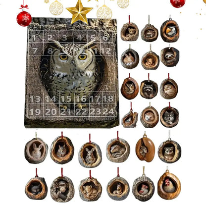 Advent Calendar Cat Countdown Hanging Tree Ornaments