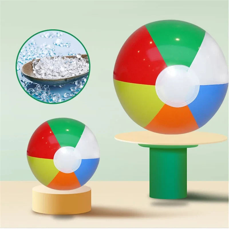 Colorful Inflatable Beach Balls Set of 3, 23cm Diameter, Durable PVC for Pool and Beach Fun, Ideal for Kids Aged 3 and Up